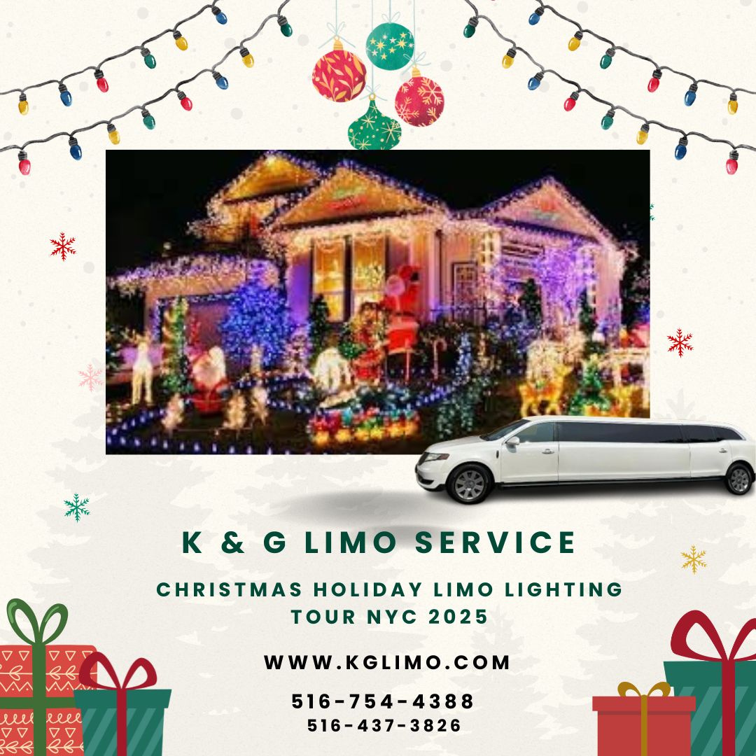Christmas holiday limo lighting tour NYC 2025